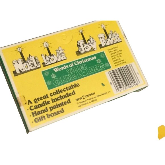 VINTAGE WOOD NOEL CANDLE HOLDER WITH BOTTLEBRUSH TREE SANTA decor - Picture 6 of 10